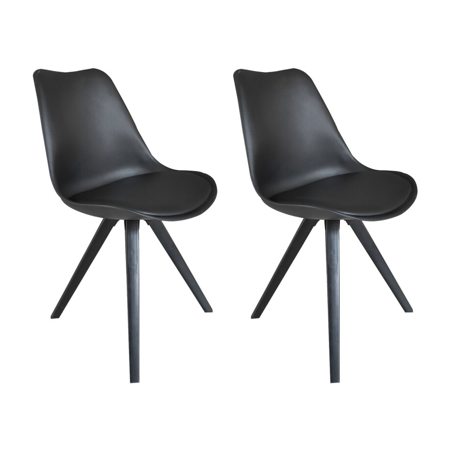 byLIVING 2 stoelen Kira (Zwart/zwart) byLIVING 2 stoelen Kira (Zwart/zwart) afbeelding 1
