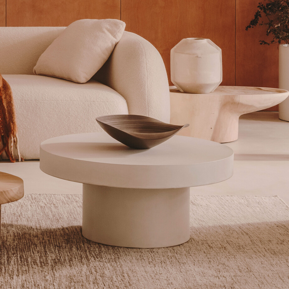 Kave Home Ronde Salontafel 'Aiguablava' Beton, 90cm Kave Home Ronde Salontafel 'Aiguablava' Beton, 90cm afbeelding 1