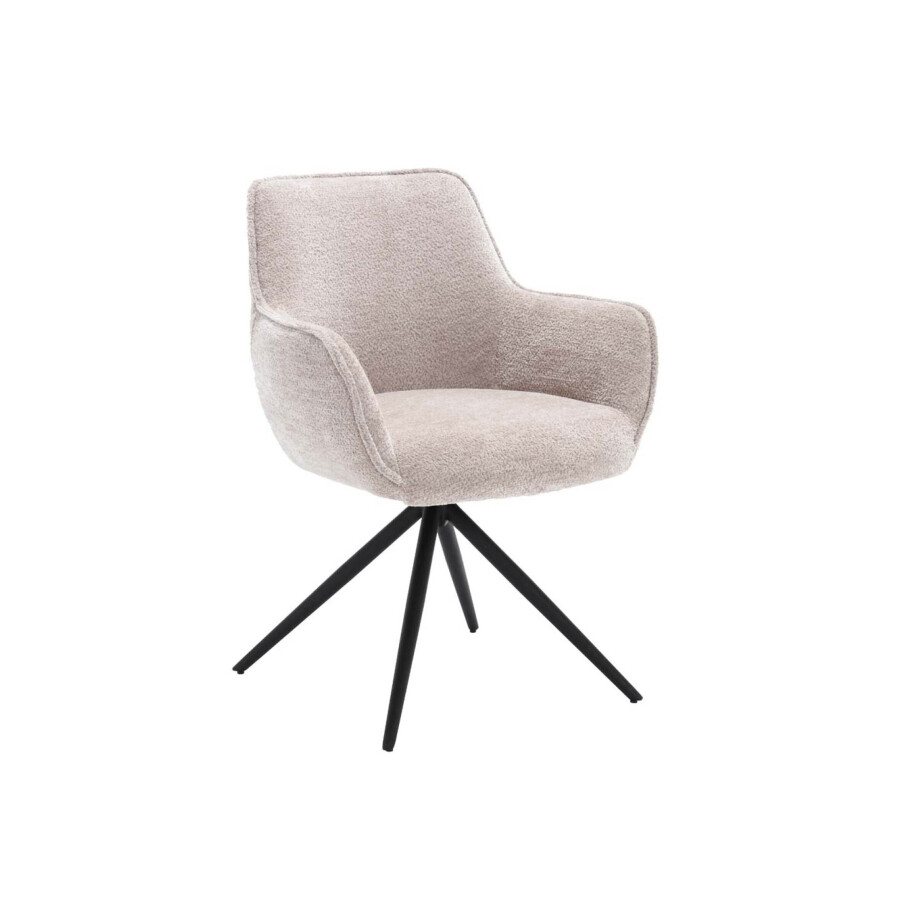 Tower Living Draaibare Eetkamerstoel 'Fondo' Chenille, kleur beige Tower Living Draaibare Eetkamerstoel 'Fondo' Chenille, kleur beige afbeelding 1
