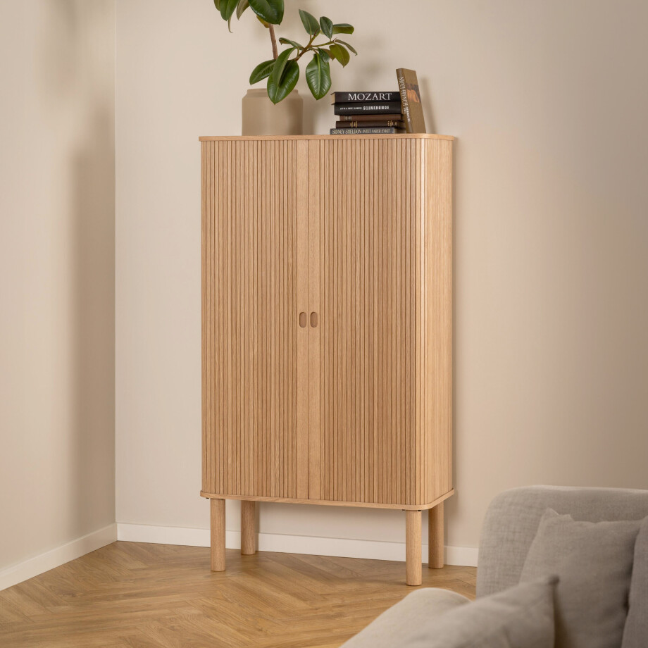 Bendt Opbergkast 'Alandria' Eiken, 145 x 80cm Bendt Opbergkast 'Alandria' Eiken, 145 x 80cm afbeelding 1