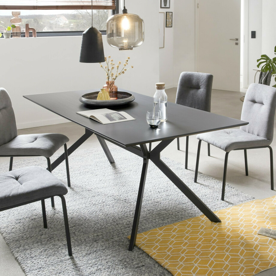 Artistiq Eettafel 'Alfonso' 180 x 90cm, kleur Zwart afbeelding 