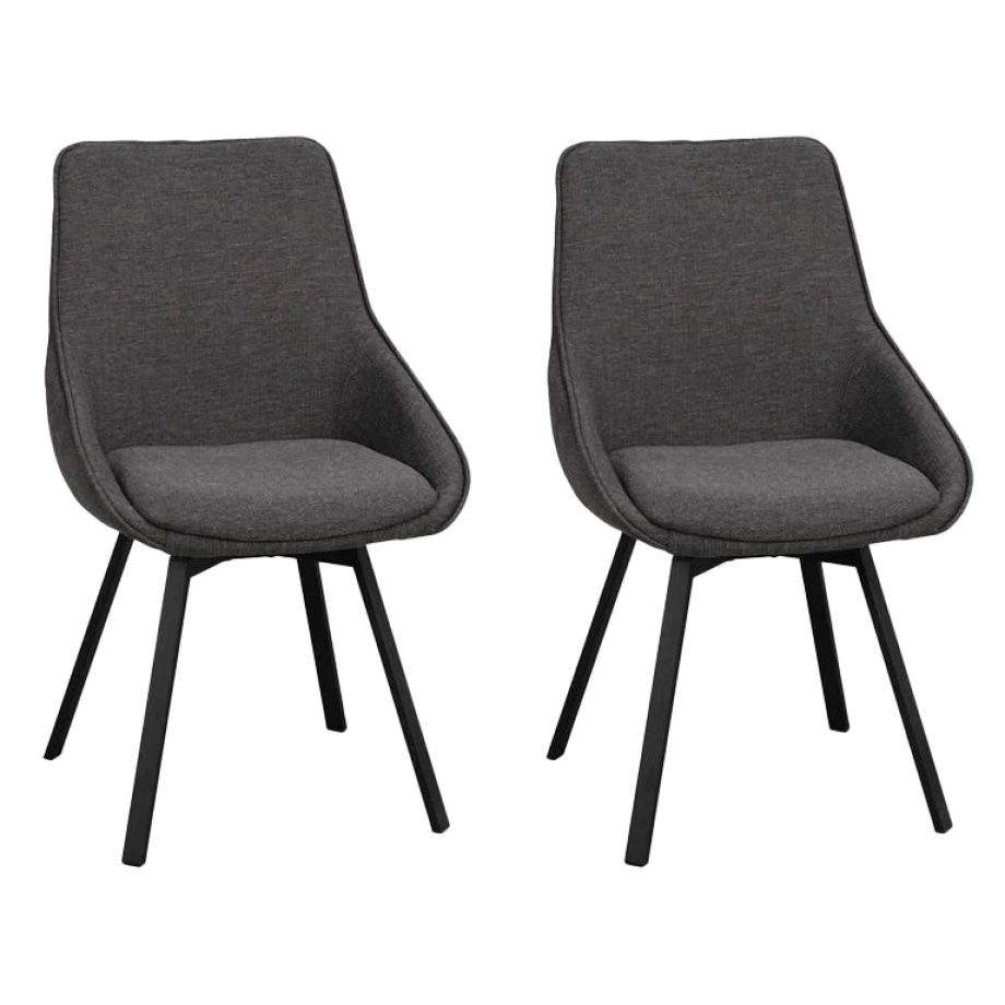 Alison draaibare eetkamerstoel donkergrijs - set van 2 Alison draaibare eetkamerstoel donkergrijs - set van 2 afbeelding 1