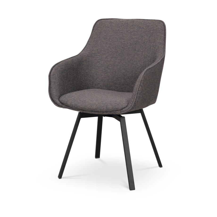 Alison draaibare eetkamerstoel met armleuningen donkergrijs Alison draaibare eetkamerstoel met armleuningen donkergrijs afbeelding 1