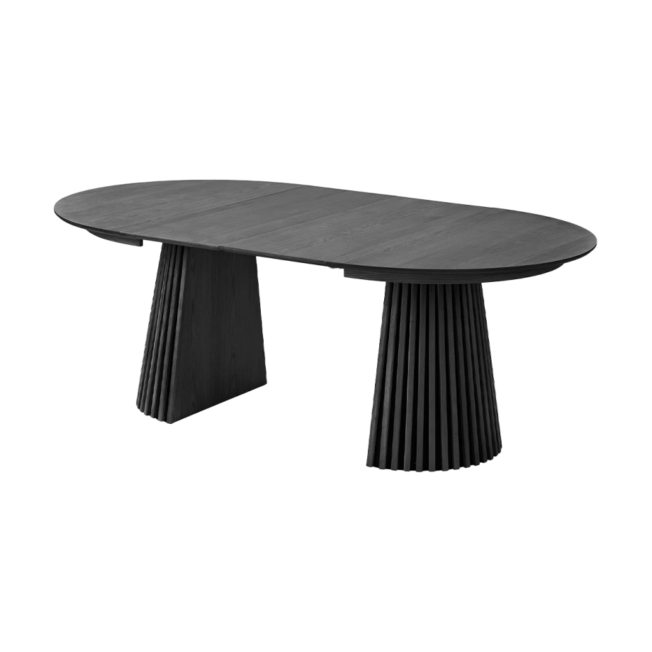 Alko uitschuifbare houten eettafel zwart - Ø 120 tot 200 cm afbeelding 1