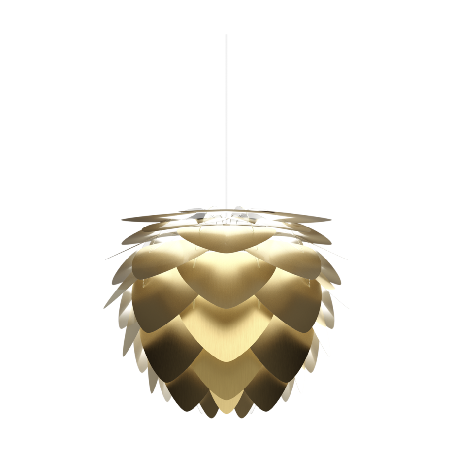 Aluvia Medium hanglamp brushed brass - met koordset wit - Ø 59 cm Aluvia Medium hanglamp brushed brass - met koordset wit - Ø 59 cm afbeelding 1