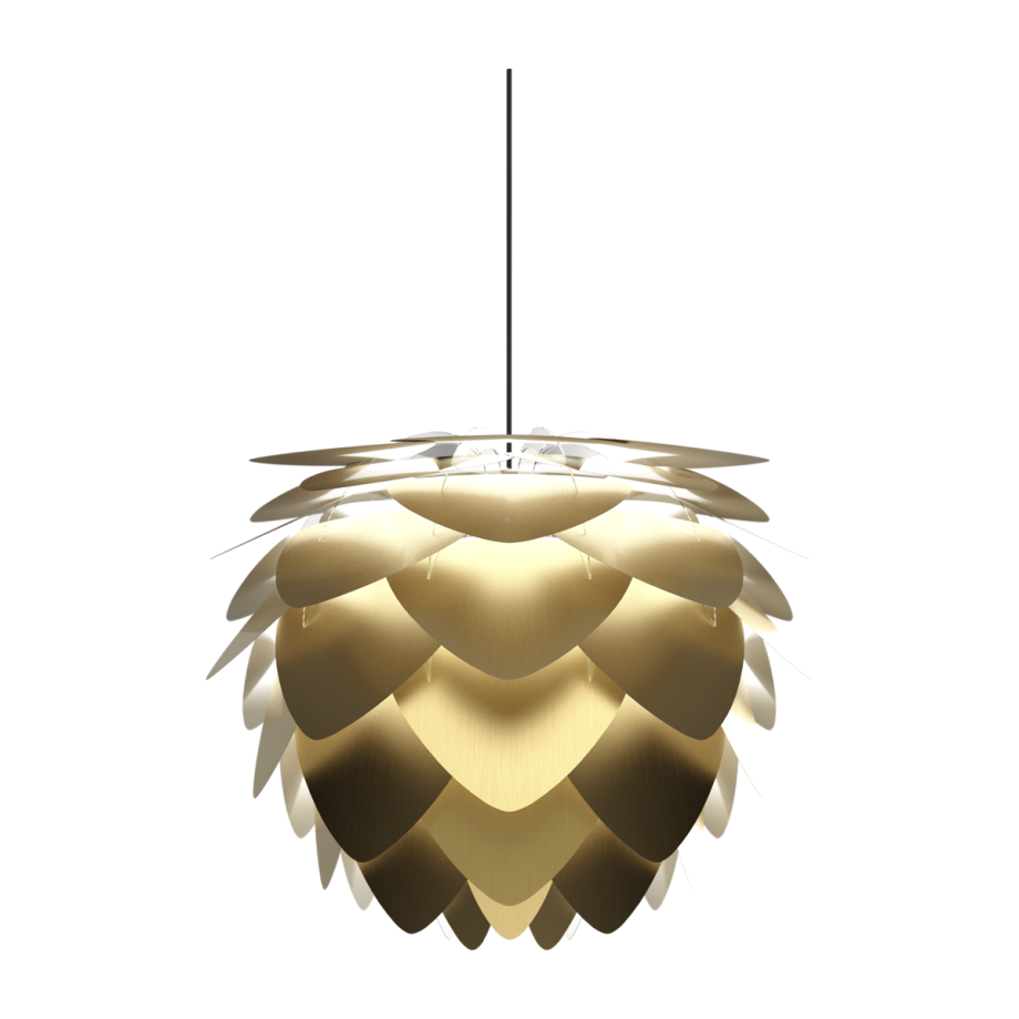 Aluvia Medium hanglamp brushed brass - met koordset zwart - Ø 59 cm afbeelding 1