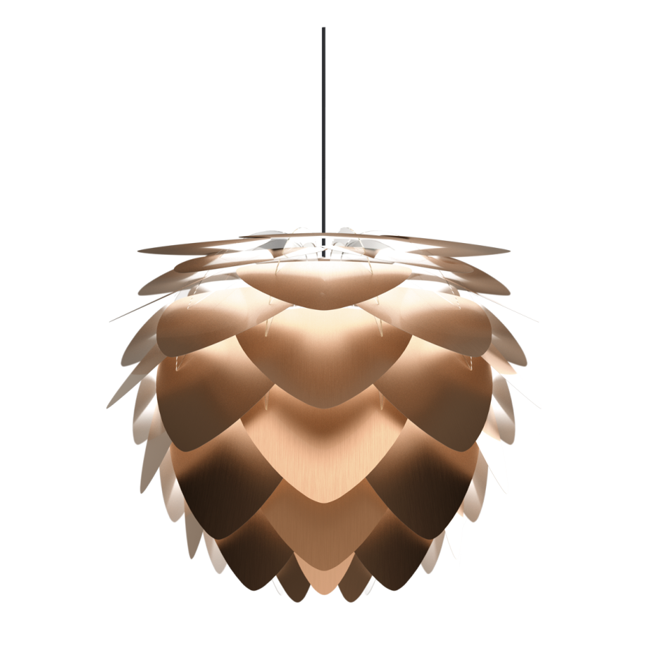 Aluvia Medium hanglamp brushed bronze - met koordset zwart - Ø 59 cm afbeelding 1