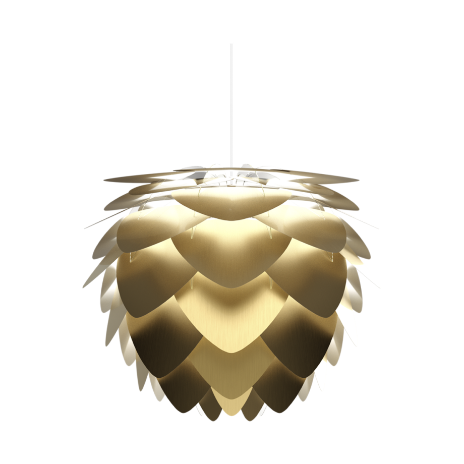 Aluvia Mini hanglamp brushed brass - met koordset wit - Ø 40 cm Aluvia Mini hanglamp brushed brass - met koordset wit - Ø 40 cm afbeelding 1