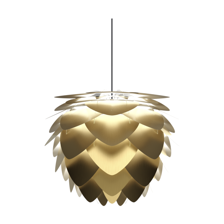 Aluvia Mini hanglamp brushed brass - met koordset zwart - Ø 40 cm afbeelding 1