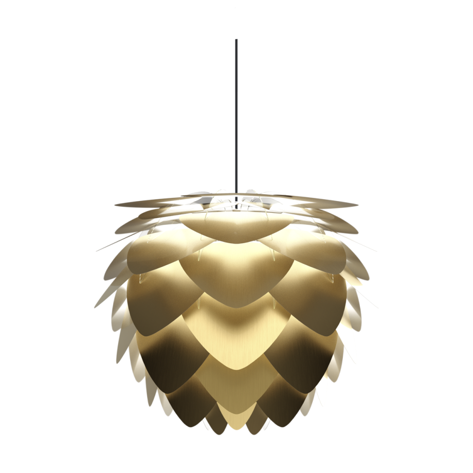 Aluvia Mini hanglamp brushed brass - met koordset zwart - Ø 40 cm Aluvia Mini hanglamp brushed brass - met koordset zwart - Ø 40 cm afbeelding 1