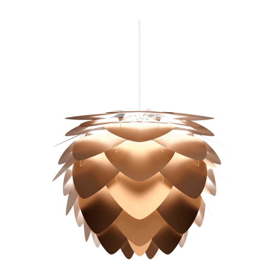 Aluvia Mini hanglamp brushed bronze - met koordset wit - Ø 40 cm afbeelding 1