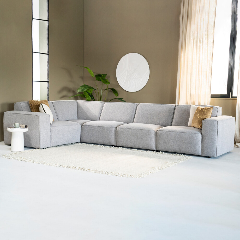 SEVN Hoekbank 'Amarillo' Links, kleur Staalgrijs SEVN Hoekbank 'Amarillo' Links, kleur Staalgrijs afbeelding 1