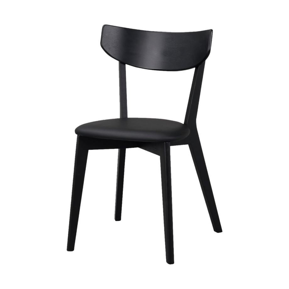 Ami eikenhouten eetkamerstoel zwart - met zwart zitkussen Ami eikenhouten eetkamerstoel zwart - met zwart zitkussen afbeelding 1