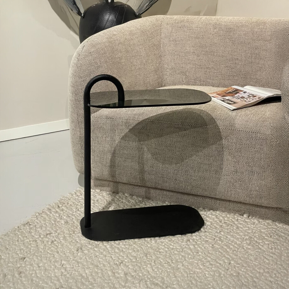 Brix Laptoptafel 'Amy' Glas en staal, kleur Zwart afbeelding 1