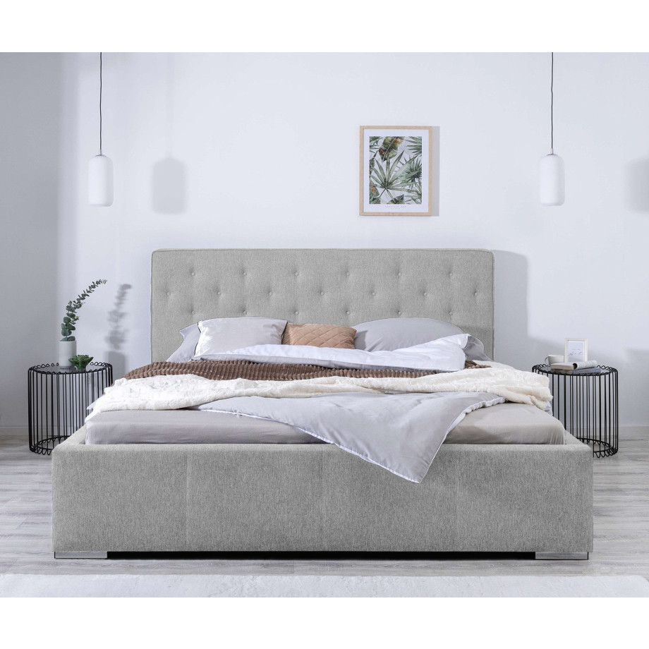 andas Gestoffeerd bed Lerum optioneel met lattenbodem, matras h2 of h3 en bedlade afbeelding 1