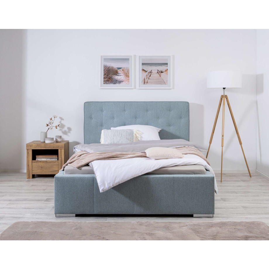 andas Gestoffeerd bed Lerum optioneel met lattenbodem, matras h2 of h3 en bedlade afbeelding 1