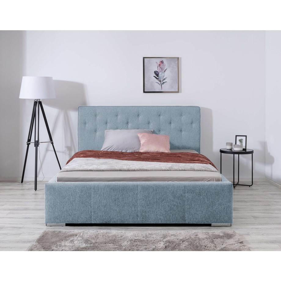 andas Gestoffeerd bed Lerum optioneel met lattenbodem, matras h2 of h3 en bedlade afbeelding 1