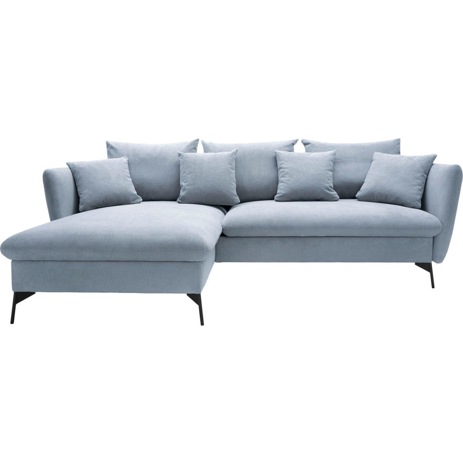 andas Hoekbank Livorno Slaapfunctie en bedlade (139/224 cm), fluweel, structuur, geweven stof afbeelding 1