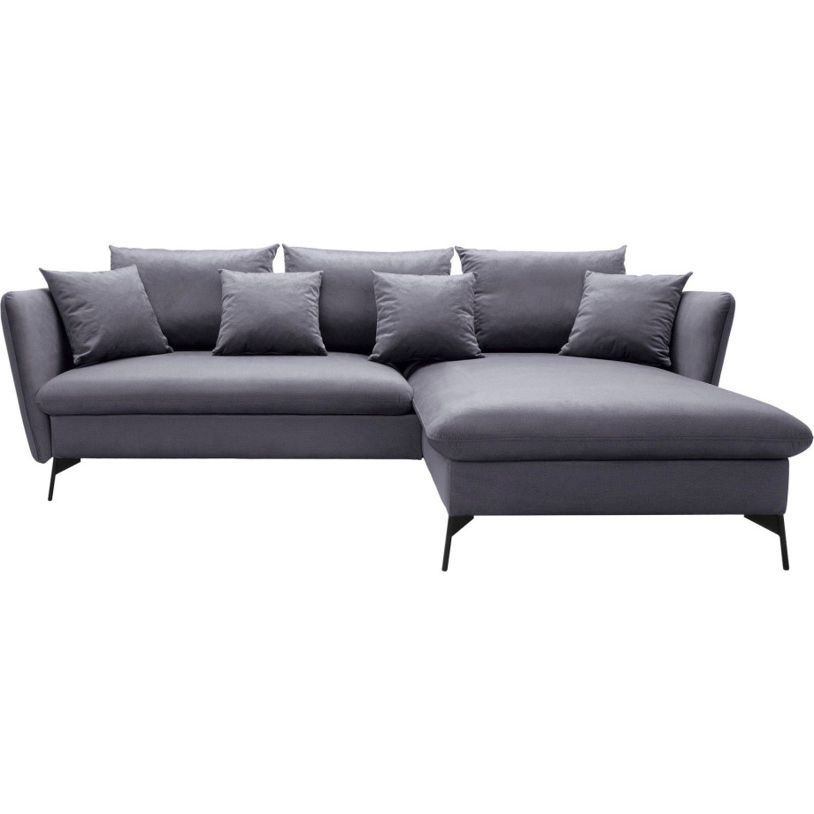 andas Hoekbank Livorno Slaapfunctie en bedlade (139/224 cm), fluweel, structuur, geweven stof afbeelding 1