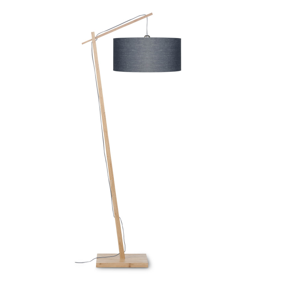 GOOD&MOJO Vloerlamp 'Andes' Bamboe en Eco linnen, 176cm, kleur Donkergrijs afbeelding 1