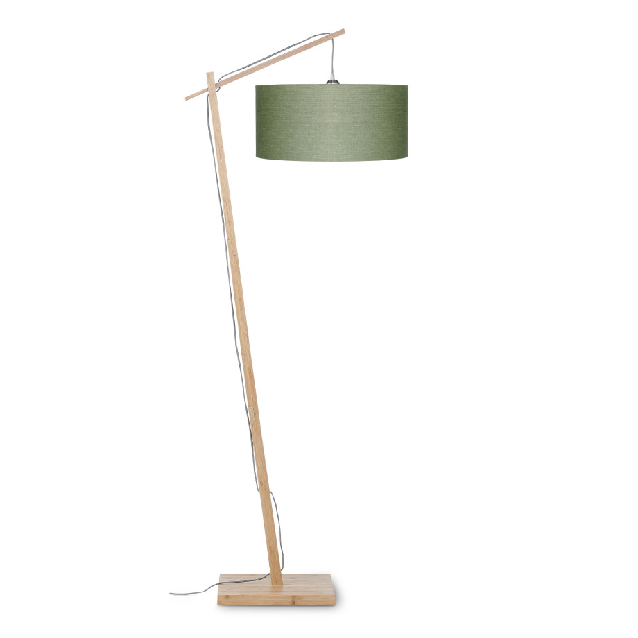 GOOD&MOJO Vloerlamp 'Andes' Bamboe en Eco linnen, 176cm, kleur Groen afbeelding 1