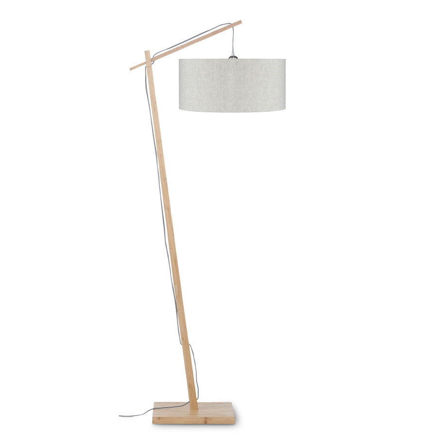 GOOD&MOJO Vloerlamp 'Andes' Bamboe en Eco linnen, 176cm, kleur Beige afbeelding 1