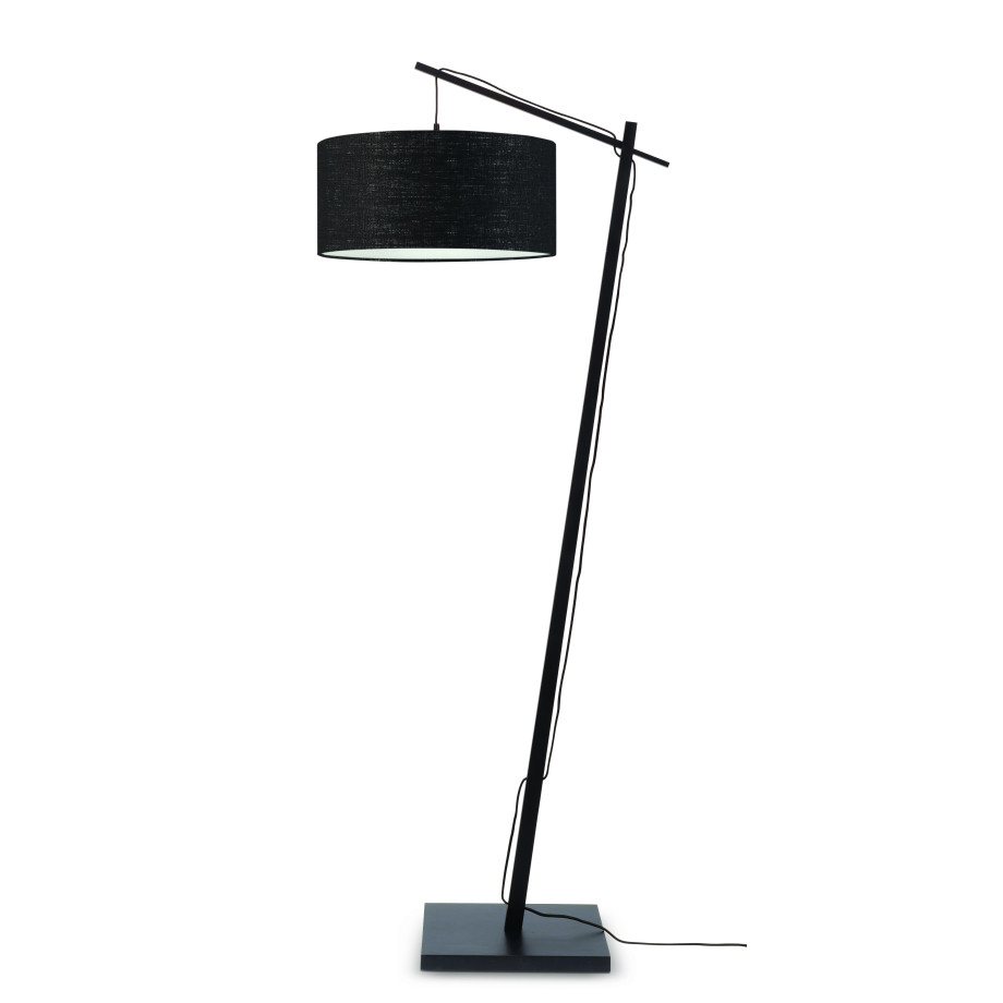 GOOD&MOJO Vloerlamp 'Andes' Bamboe en Eco linnen, 176cm, kleur Zwart afbeelding 1