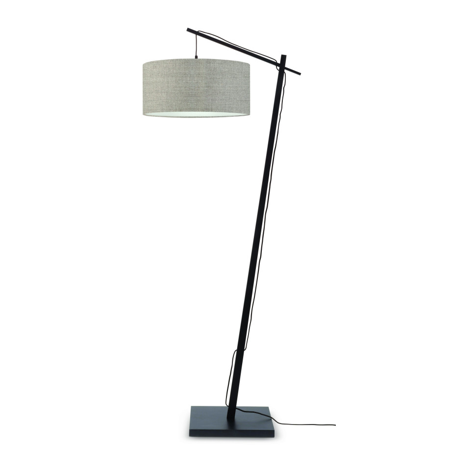 GOOD&MOJO Vloerlamp 'Andes' Bamboe en Eco linnen, 176cm, kleur Dark Linen afbeelding 1