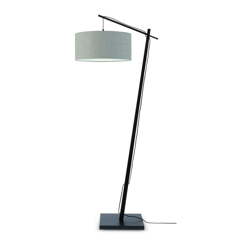 GOOD&MOJO Vloerlamp 'Andes' Bamboe en Eco linnen, 176cm, kleur Lichtgrijs afbeelding 1