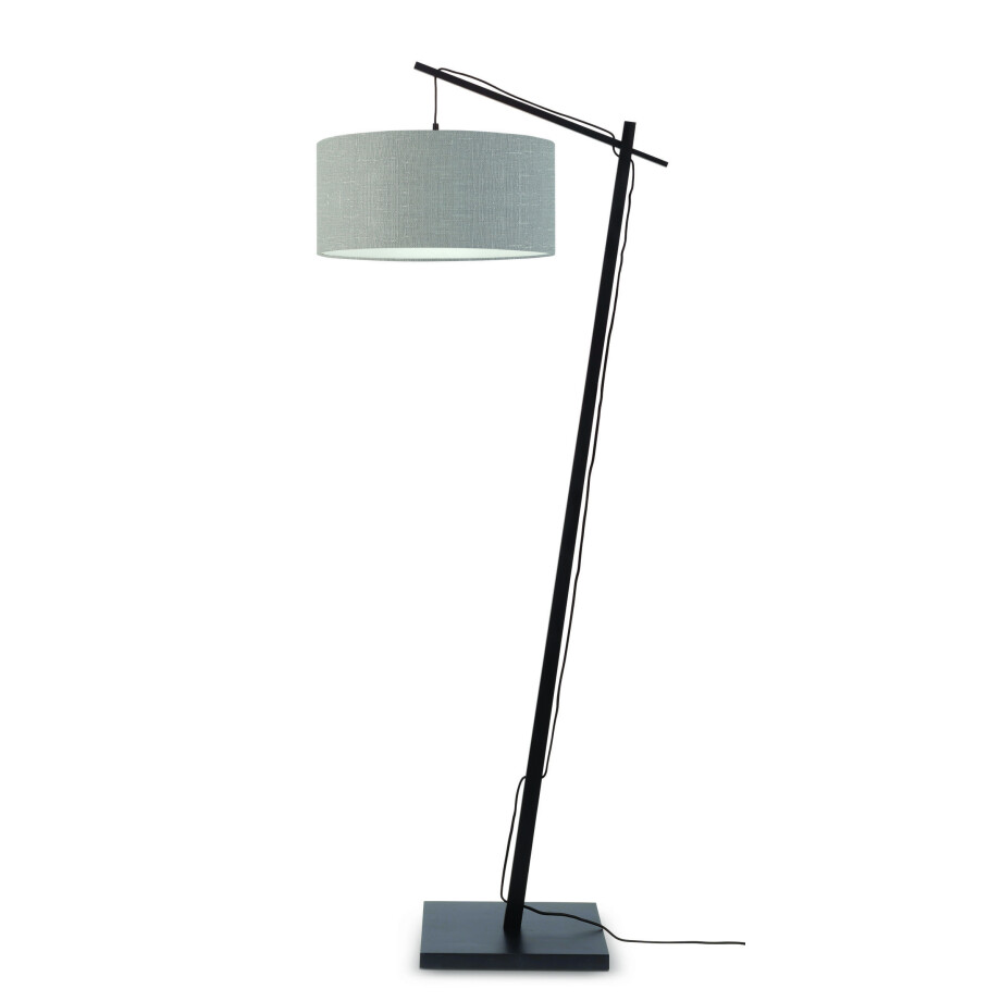 GOOD&MOJO Vloerlamp 'Andes' Bamboe en Eco linnen, 176cm, kleur Lichtgrijs afbeelding 1
