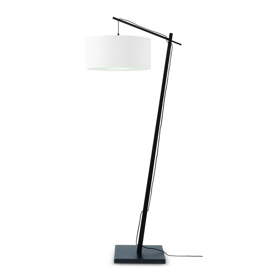 GOOD&MOJO Vloerlamp 'Andes' Bamboe en Eco linnen, 176cm, kleur Wit afbeelding 1