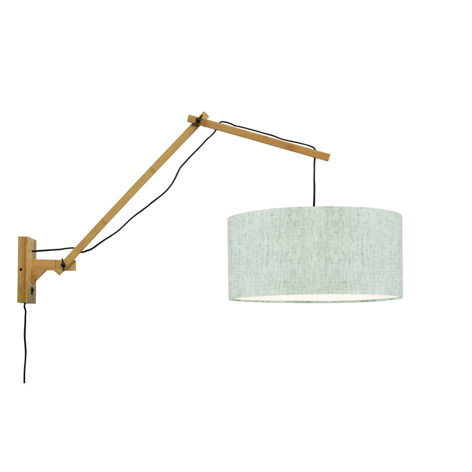 GOOD&MOJO Wandlamp 'Andes' Large, Bamboe en Eco linnen, kleur Beige/Naturel afbeelding 1