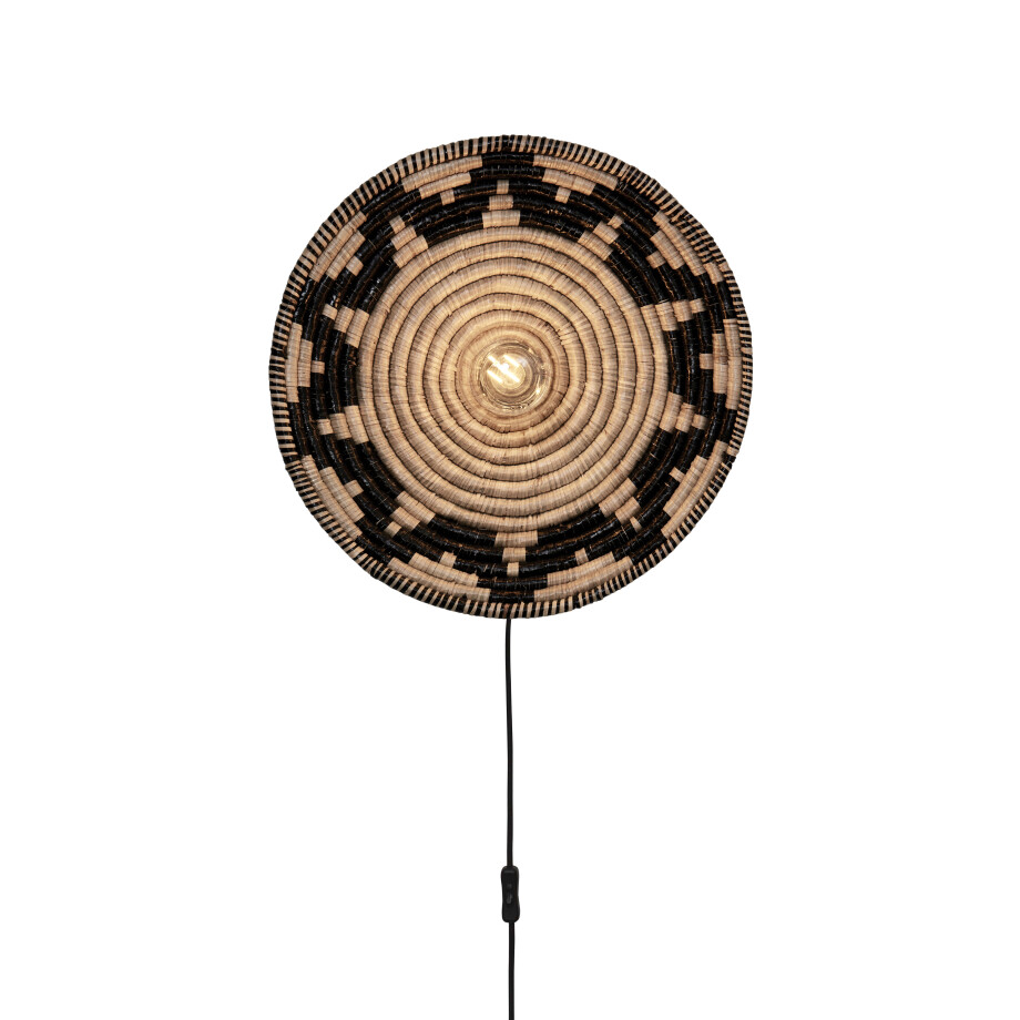GOOD&MOJO Wandlamp 'Andros' 45cm, kleur Zwart/Naturel GOOD&MOJO Wandlamp 'Andros' 45cm, kleur Zwart/Naturel afbeelding 1