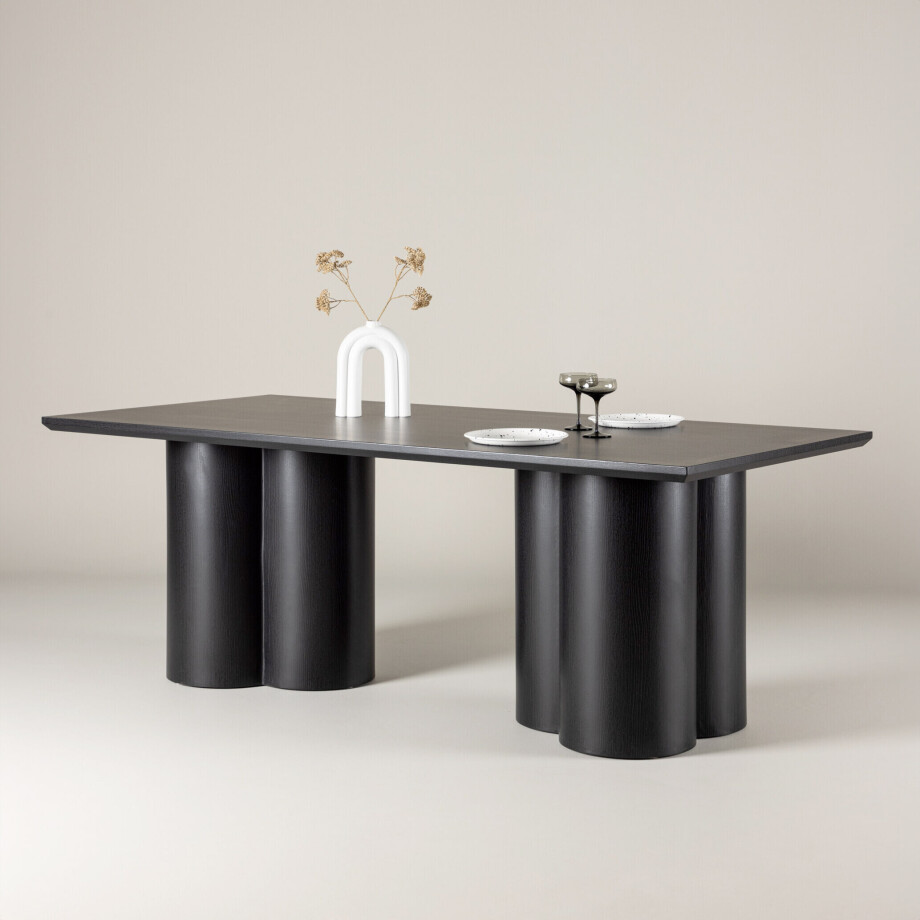 Nohr Eettafel 'Anh' 210 x 100cm, kleur Zwart afbeelding 1