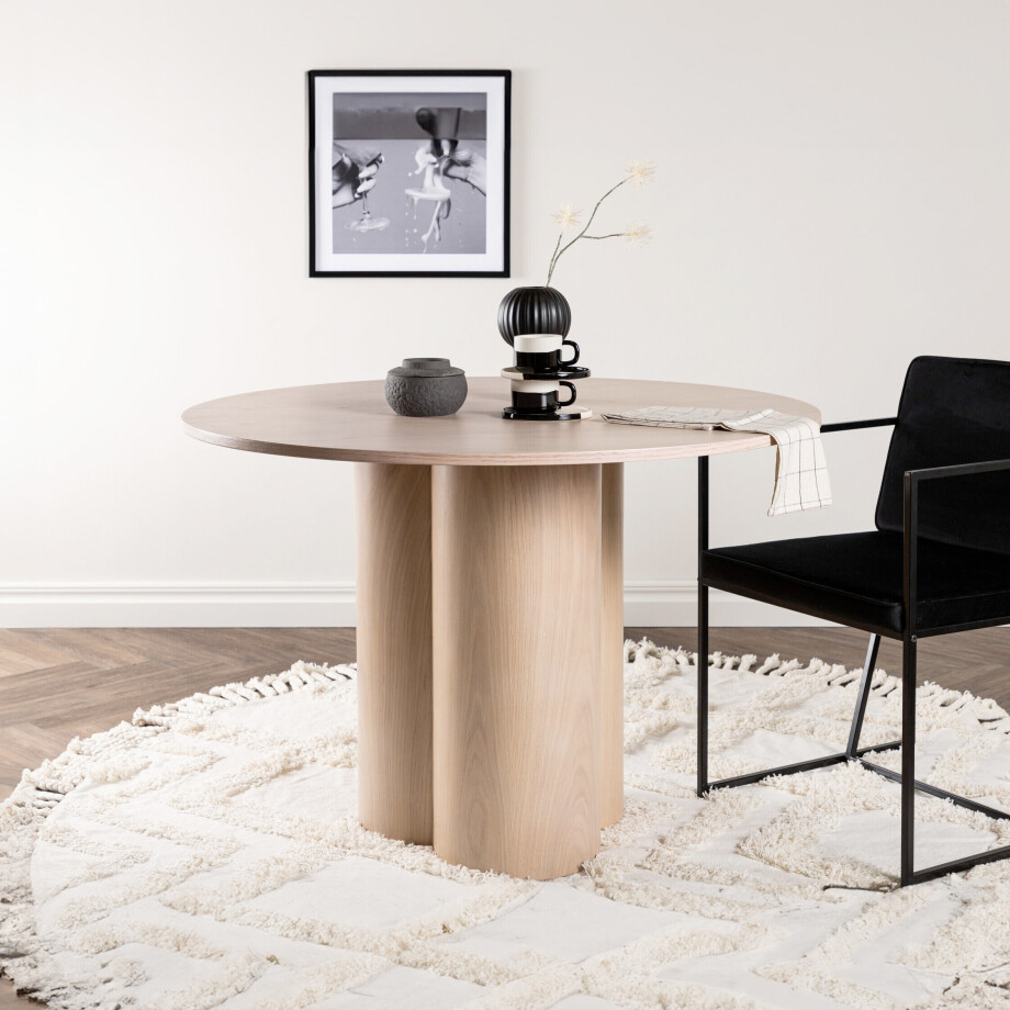 Nohr Ronde Eettafel 'Anh' 110cm, kleur Whitewash afbeelding 1