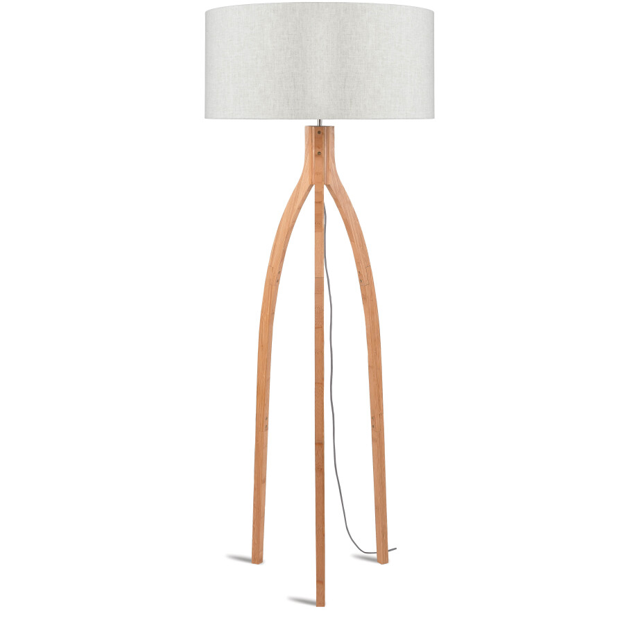 Good&Mojo Vloerlamp 'Annapurna' Bamboe en Eco linnen, kleur Beige Good&Mojo Vloerlamp 'Annapurna' Bamboe en Eco linnen, kleur Beige afbeelding 1