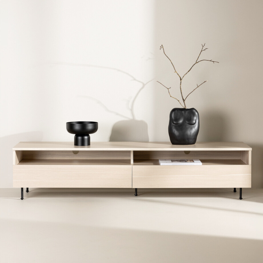 Nohr TV-meubel 'Apolonia' 180cm, kleur Whitewash Nohr TV-meubel 'Apolonia' 180cm, kleur Whitewash afbeelding 1