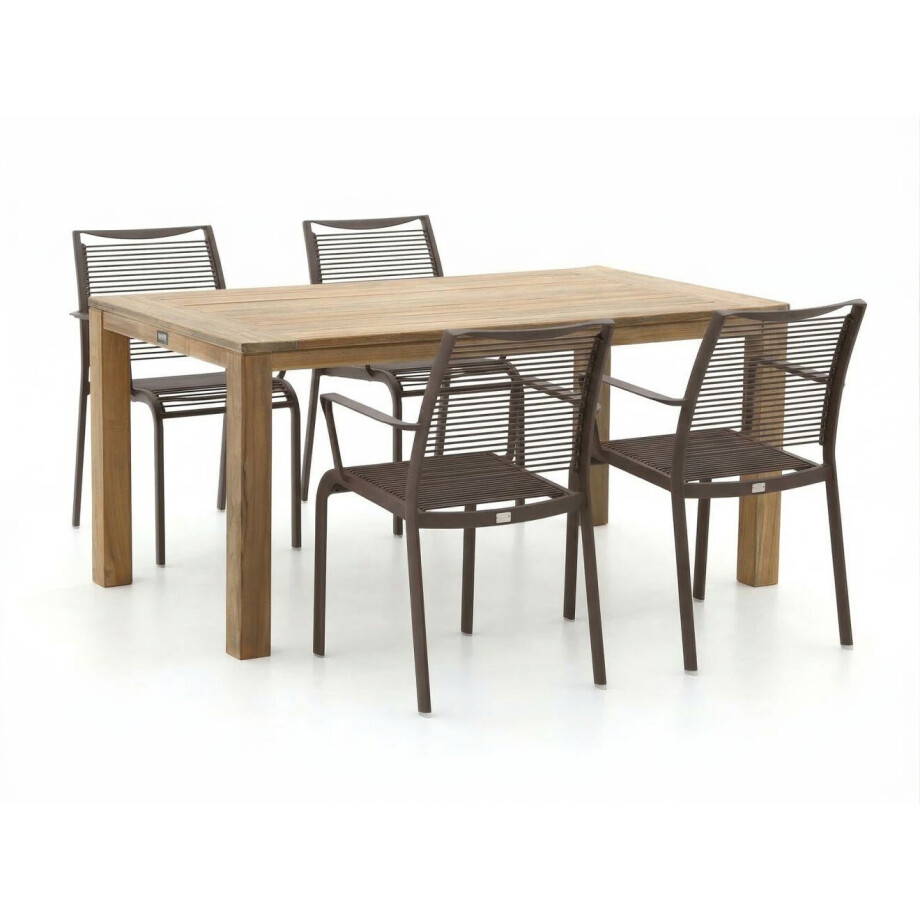 Apple Bee Hawaii/ROUGH-S 160cm dining tuinset 5-delig stapelbaar - Laagste prijsgarantie! Apple Bee Hawaii/ROUGH-S 160cm dining tuinset 5-delig stapelbaar - Laagste prijsgarantie! afbeelding 1