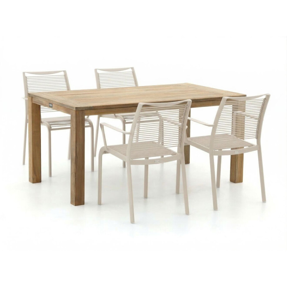 Apple Bee Hawaii/ROUGH-S 160cm dining tuinset 5-delig stapelbaar - Laagste prijsgarantie! afbeelding 1