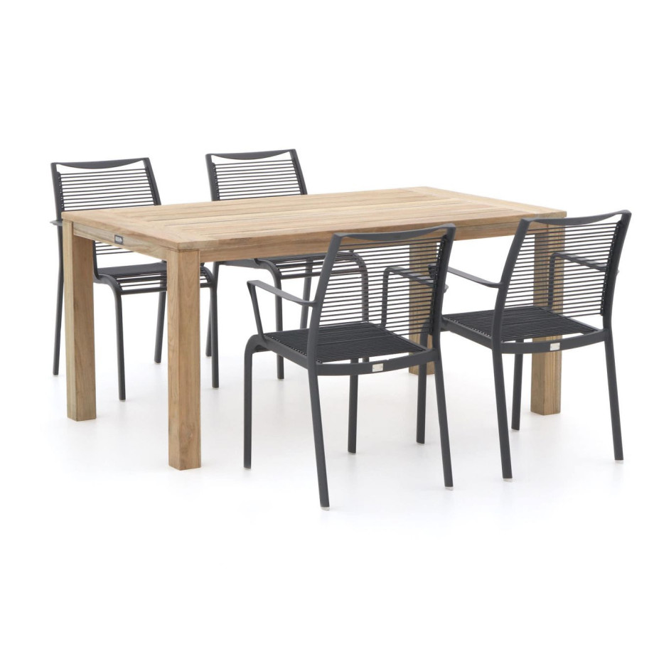 Apple Bee Hawaii/ROUGH-S 160cm dining tuinset 5-delig stapelbaar - Laagste prijsgarantie! afbeelding 1