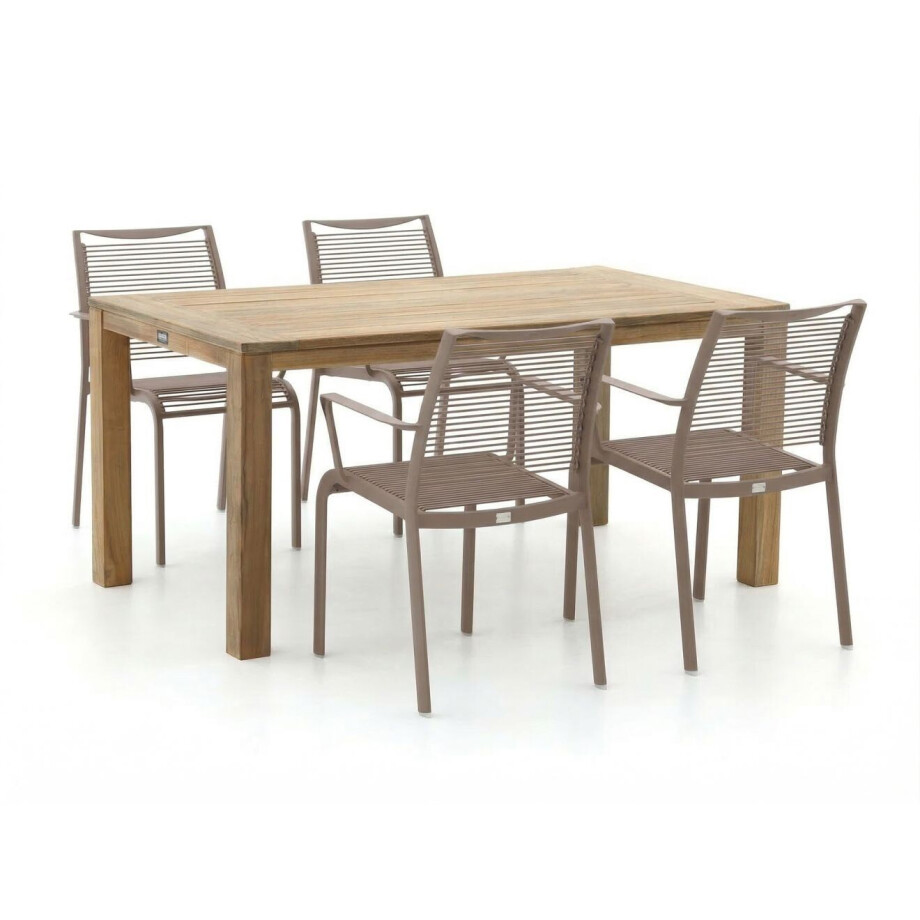 Apple Bee Hawaii/ROUGH-S 160cm dining tuinset 5-delig stapelbaar - Laagste prijsgarantie! afbeelding 1