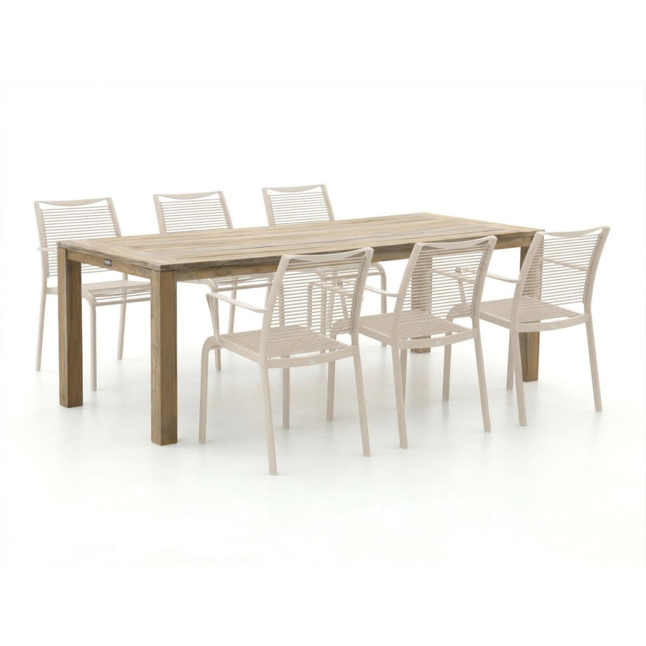 Apple Bee Hawaii/ROUGH-S 220cm dining tuinset 7-delig stapelbaar - Laagste prijsgarantie! afbeelding 1