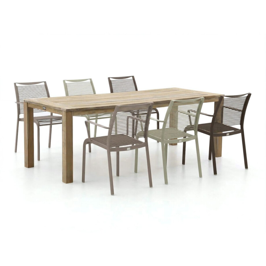 Apple Bee Hawaii/ROUGH-S 220cm dining tuinset 7-delig stapelbaar - Laagste prijsgarantie! afbeelding 1