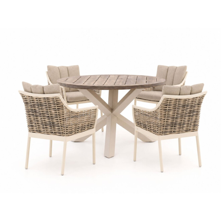 Apple Bee Milou/ROUGH-Y ø120cm dining tuinset 5-delig - Laagste prijsgarantie! afbeelding 1