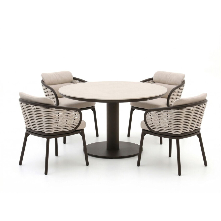 Apple Bee Pine Key/Melville ø 140cm dining tuinset 5-delig - Laagste prijsgarantie! afbeelding 1