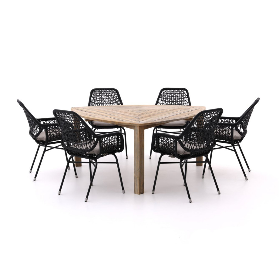 Apple Bee Zara/ROUGH-S 170cm dining tuinset 7-delig stapelbaar - Laagste prijsgarantie! afbeelding 1