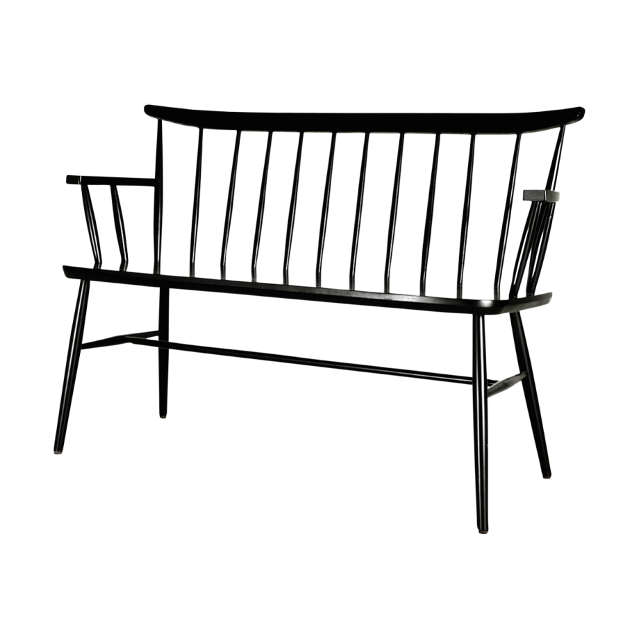 Laura houten eetkamerbank zwart gebeitst Laura houten eetkamerbank zwart gebeitst afbeelding 1