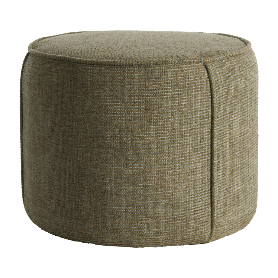 Light & Living Poef 'Domoni' Chenille, kleur Groen afbeelding 1