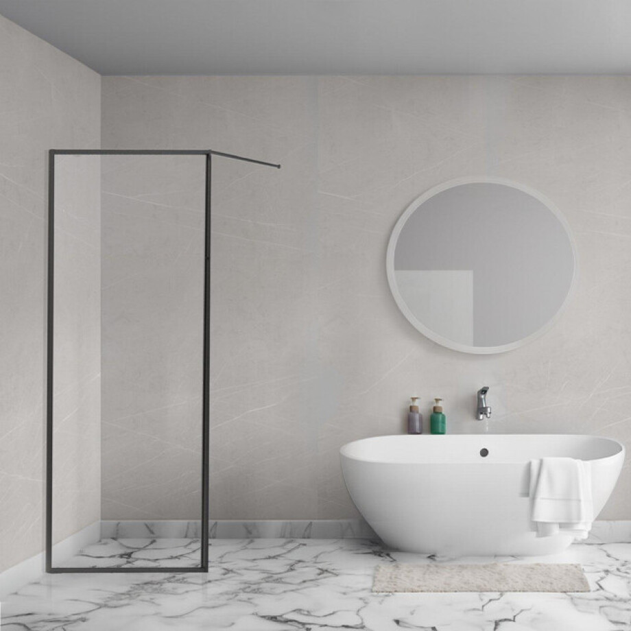 Aqua Vista Inloop-zijwand - Fully Framed Glass 140x200 cm - 136.5-138 cm R-BE-2120-140-FFG afbeelding 1