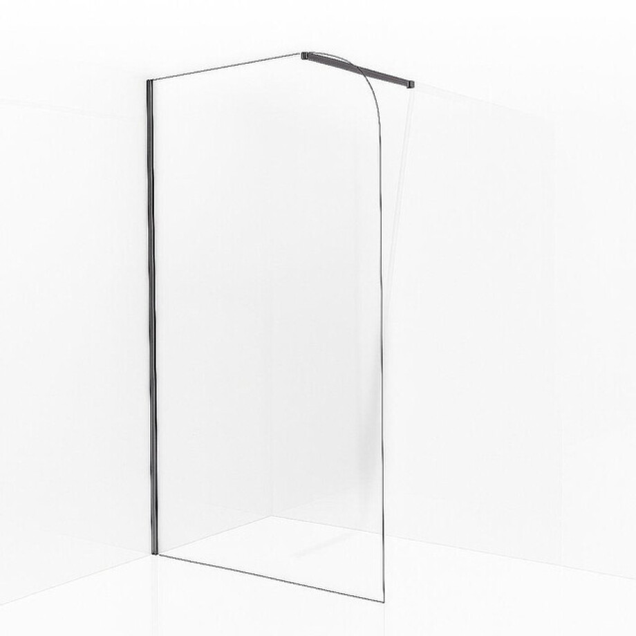 Aqua Vista Inloopdouche - 80x200cm - afgeronde glaswand - helder glas - wandarm - geborsteld gunmetal PVD SW1245008/SW797907 Aqua Vista Inloopdouche - 80x200cm - afgeronde glaswand - helder glas - wandarm - geborsteld gunmetal PVD SW1245008/SW797907 afbeelding 1